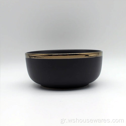 Μοναδικό σχεδιασμό μαύρο κεραμικό επιτραπέζιο σκεύος με άκρη γλάστας